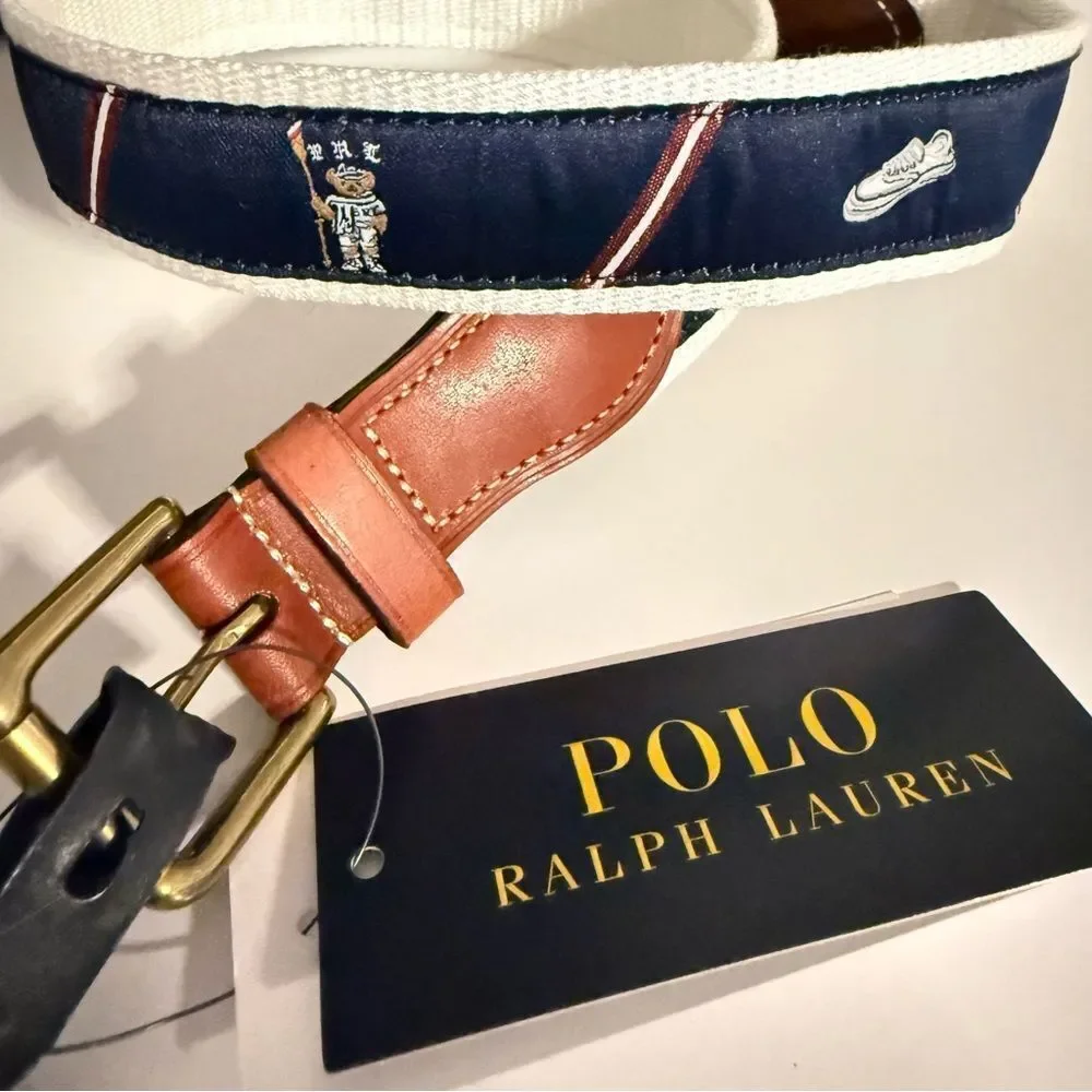 Polo Ralph Lauren Boys Belt Size 26 | Junior Kids Leather & Canvas – NWT